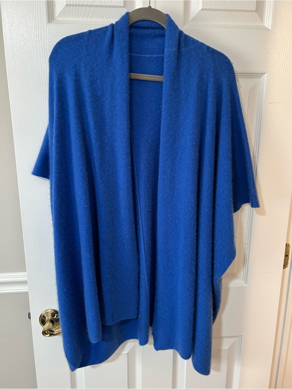 Royal Blue Cashmere Short Sleeve Open Cardigan OS